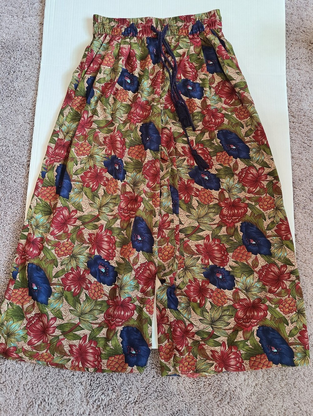 Zara Trafaluc Collection Floral Wide Leg Flowing Pants Size S